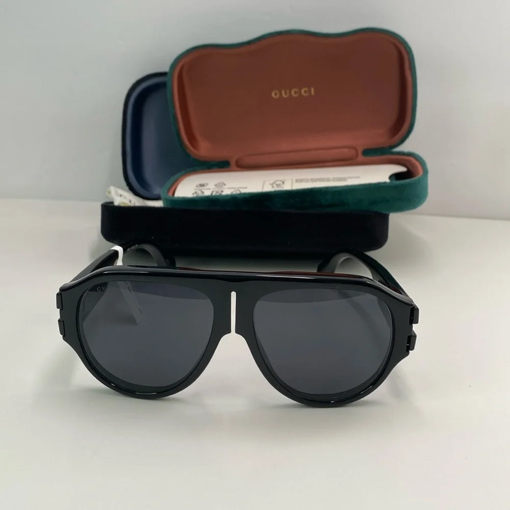 New Authentic Gucci GG0665S-001 58 Men's Sunglasses